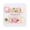 Gentle Pink Short Fake Nails with Rhinestone with Harmless and Smooth Edge Nails for Fingernail DIY Decoration