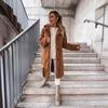 2024 Furry Long-Sleeved Lapel Women's Plush Coat - Autumn/Winter Collection.