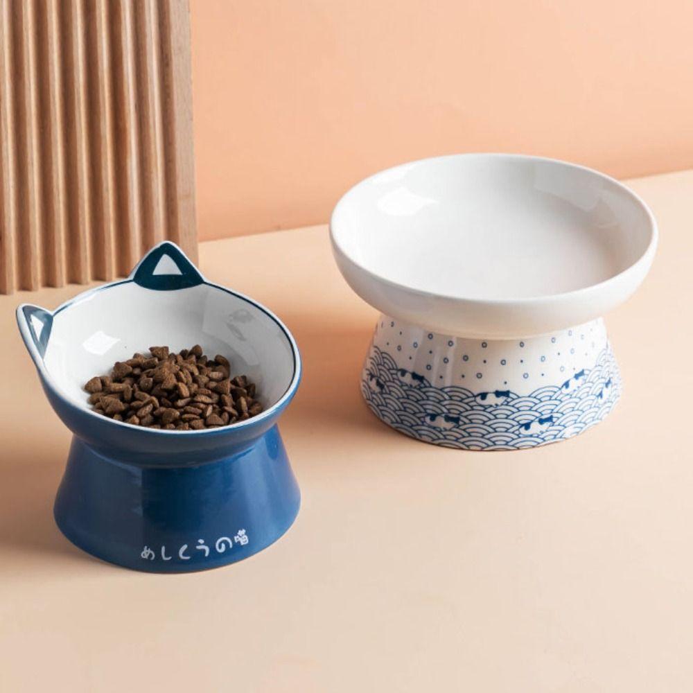 Drinker Tilted Elevated Kitten Cat Food Bowl Water Feeder Container Pet Feeder Bowl Pet Supplies