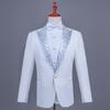 Men's Single-Breasted Rhinestone Suit Set for Banquet and Performance