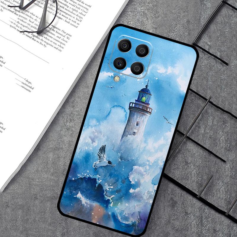 Abstract art highway lighthouse Case For Samsung Galaxy M14 M12 M11 M13 M15 M06 M16 M36 M56 M31 M53 M32 M52 M35 M55 M34 M54