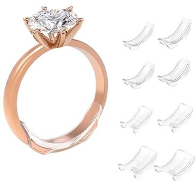 8Pcs/set Silicone Invisible Ring Holder Transparent Ring Tighten Reducer  for Rings Jewelry Tools