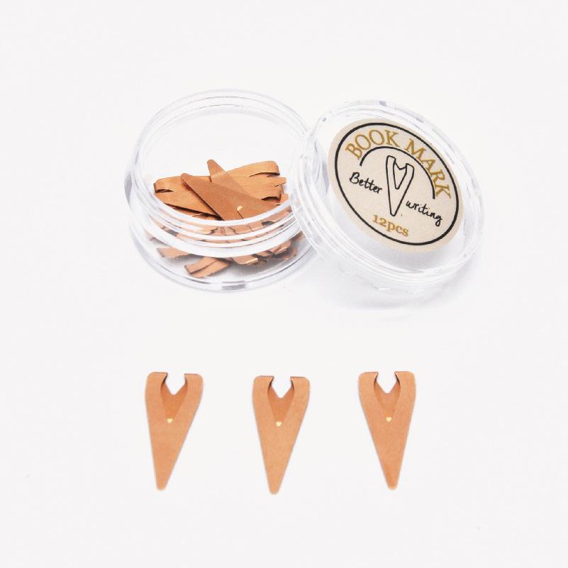 12 Pieces Metal Bookmarks Small Triangular Paper Clip Bookmarks Student Teacher Stationery Reading Tools