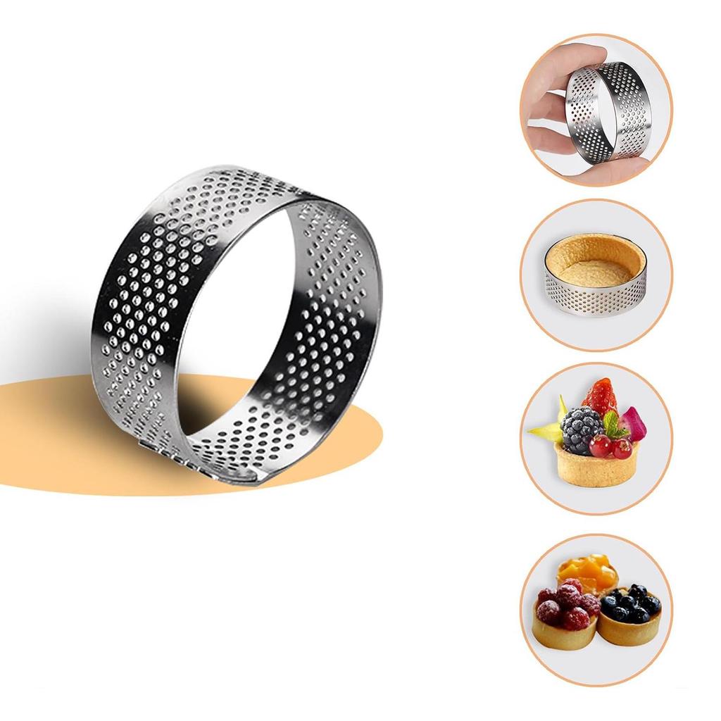 Stainless Steel French Perforated Tart and Cake Mousse Ring