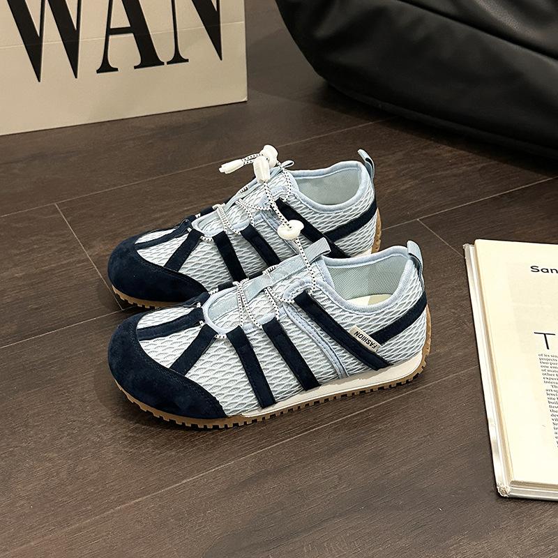 Thick-soled lightweight single shoes mesh breathable Forrest Gump shoes women's summer retro color matching versatile casual sports moral training s