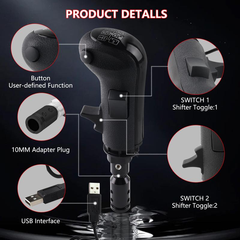 Linkshandige USB Truck Simulator Schakelknop voor Amerikaanse ATS & ETS2 voor Logitech G29 G920 G923 Handgeschakelde Versnellingsbak Thrustmaster TH8A Versnellingsbak