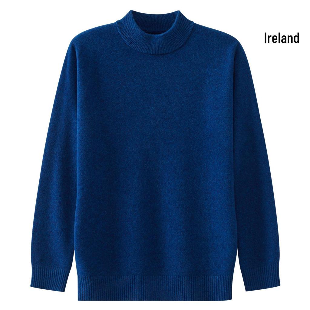 2025 Men's Pure Wool Round Neck Knit Sweater - Casual Long Sleeve Autumn/Winter Collection
