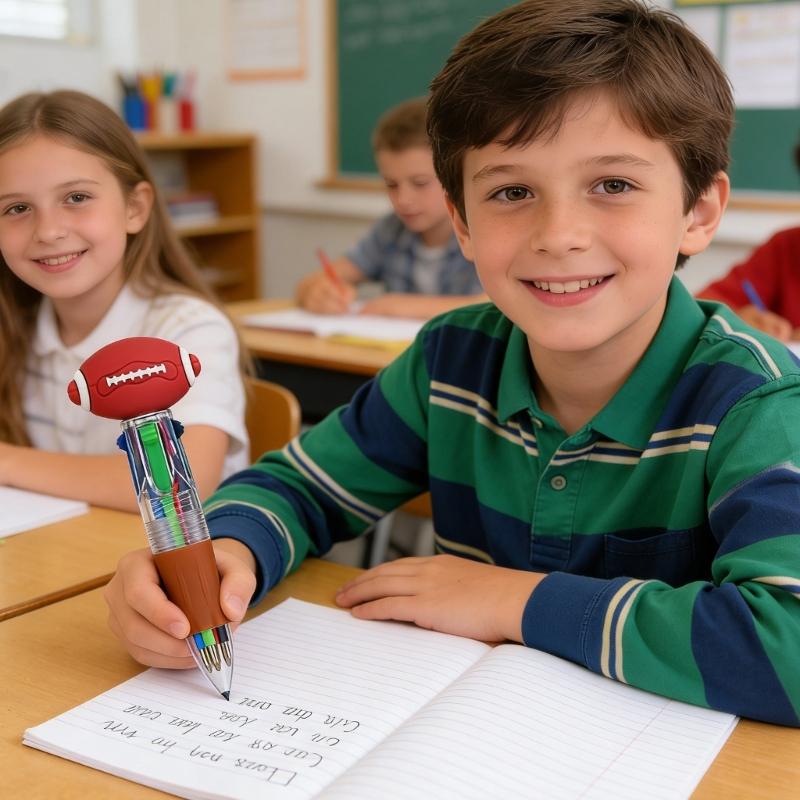 10/20/30Pcs 4-Color Cartoon Sports Ball Design Ballpoint Pen Set Classroom Prize For Students And Office Use