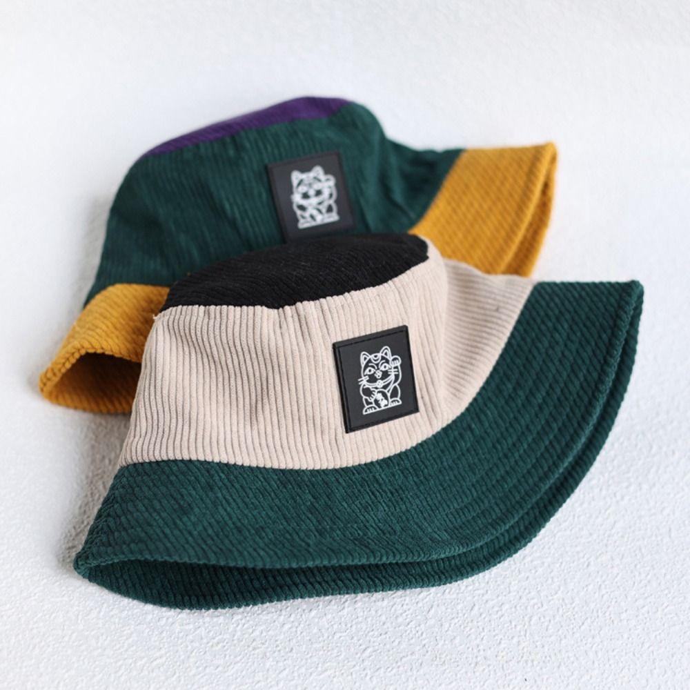 

Cat Embroidery Bucket Hat Breathable Sunscreen Hat Casual Fishermen Cap Unisex чорний