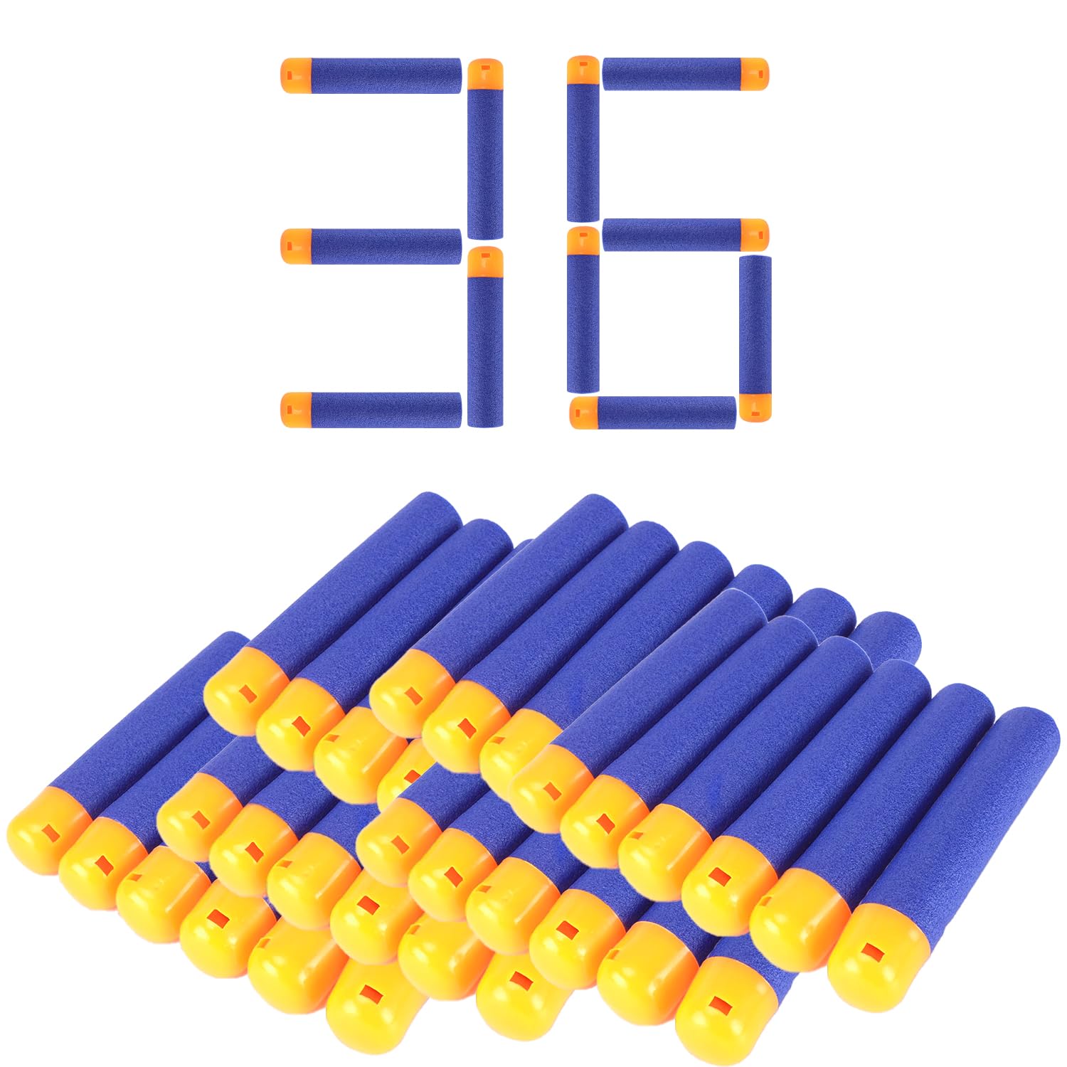 

WALWAL Mega Набор из 36 мягких пуль для дротиков - Совместим с серией Nerf N-Strike Mega - Безопасные мягкие пули для детей, подростков и взрослых (синий)