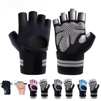 Weightlifting Gloves with Wrist Support for Heavy Exercise Body Building Gym Training Fitness  Workout Crossfit Gloves
