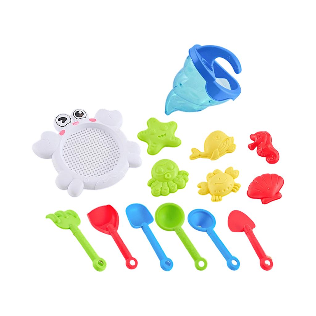 Children Beach Toy Set Includes Sand Sifter Shovel Rake Scoop Mold Tools for Outdoor Sand Play and Water Activities