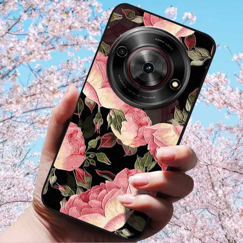 For ZTE Blade A75 5G 6.6" Cases 3D Relief Flower Soft Silicone Luxury Cover for ZTE Blade A75 5G 3D Phone Cases ZTE Blade Z2357N