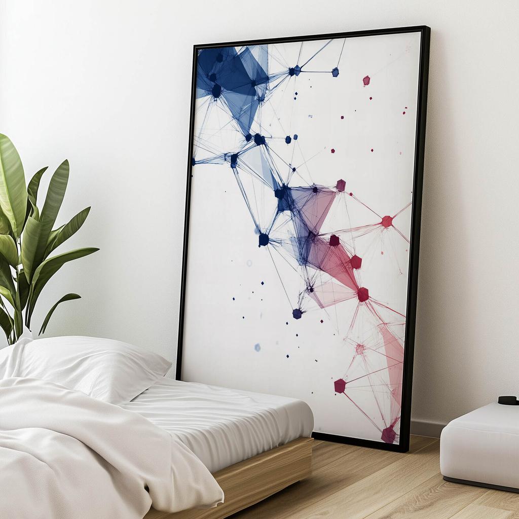 Geometria Połączeń Geometria Połączeń, 40X50 Cm, Rama Aluminiowa Złota, Papier Matowy 230 Gsm