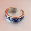 Korean Fashion Versatile Enamel Sea Blue Van Gogh Starry Night Ring