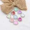 10 Shiny 15mm Heart-shaped 4-hole Mocha Rhinestone Buttons DIY Shoes and Hats Wedding Decoration Sewing Clothing Buttons