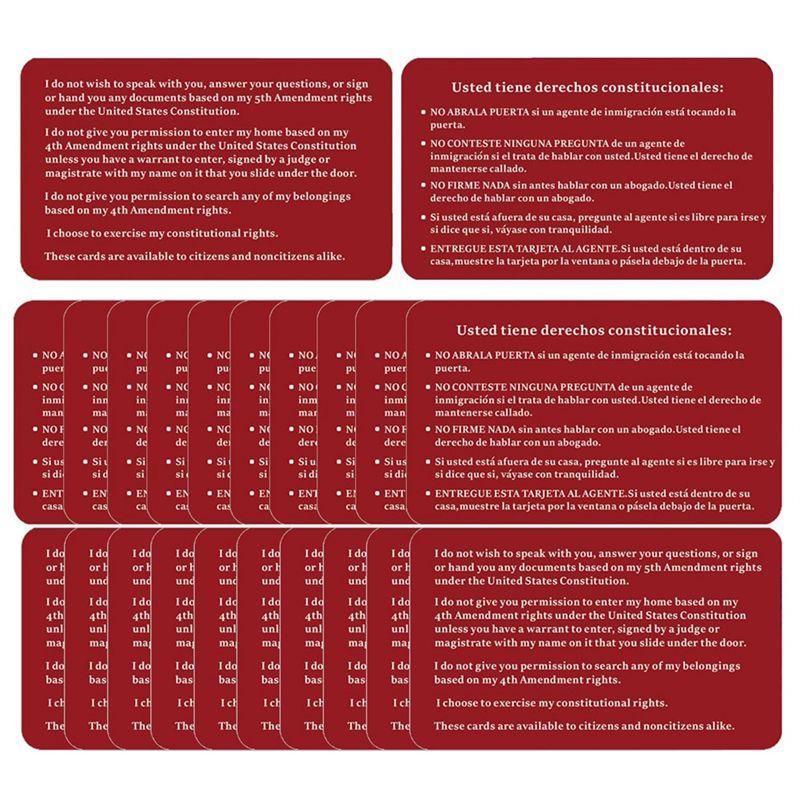 M-Modern-Know Your Rights Know Your Rights Card English Spanish Constitutional Rights 20PCS