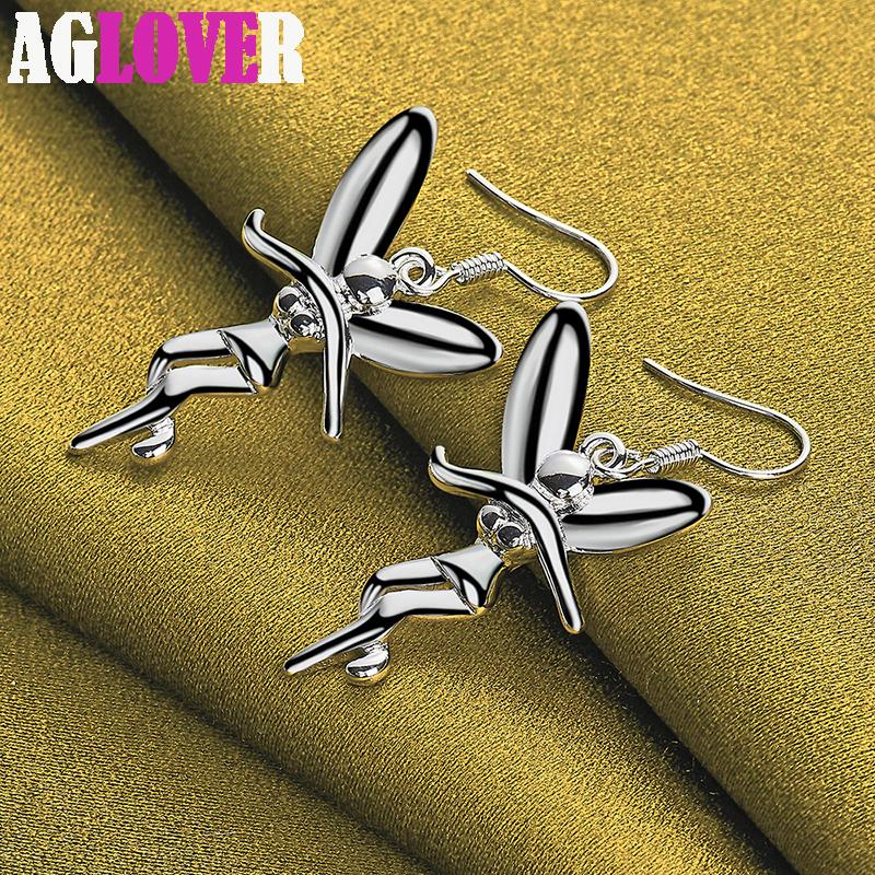 925 Sterling Silver Tančící andělské náušnice Klenoty