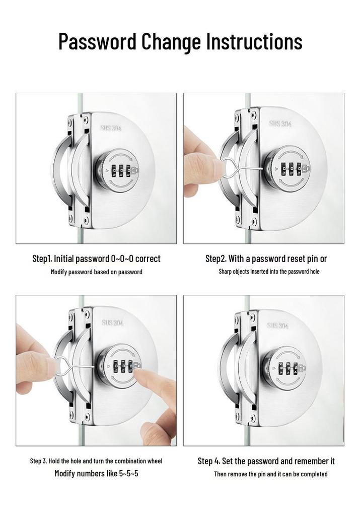 Password Lock for Frameless Glass Doors – Easy Install, No Holes Required