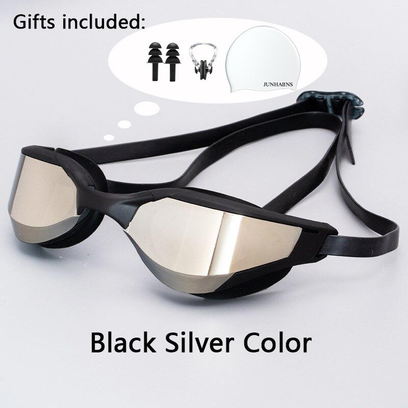 Meslek Yarış Yüzme Gözlüğü Kaplama Su Geçirmez UV Koruması Yarışma Buğu Önleyici Gözlükler Açık Hava Maç Gözlükleri