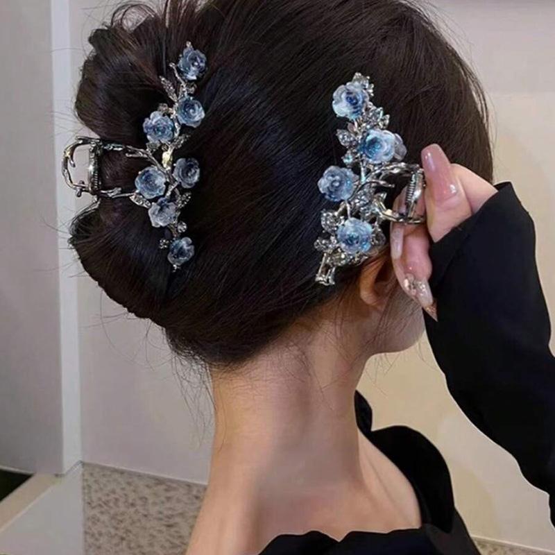 2pc Fashion Rose Hair Accessories Elegant Romantic Metal Headwear for Women's Daily Festivals And Gatherings Hair Grab Hair Clip