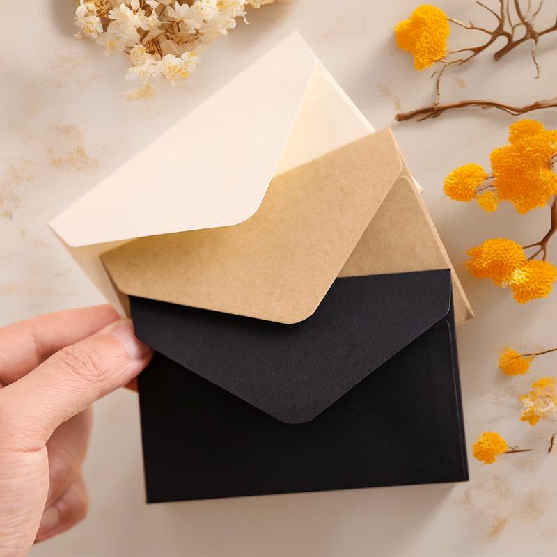 10Pcs Kraft Paper Mini Small Envelope Retro Literary Japanese Ins Simple Love Letter Handwritten Premium Letterhead