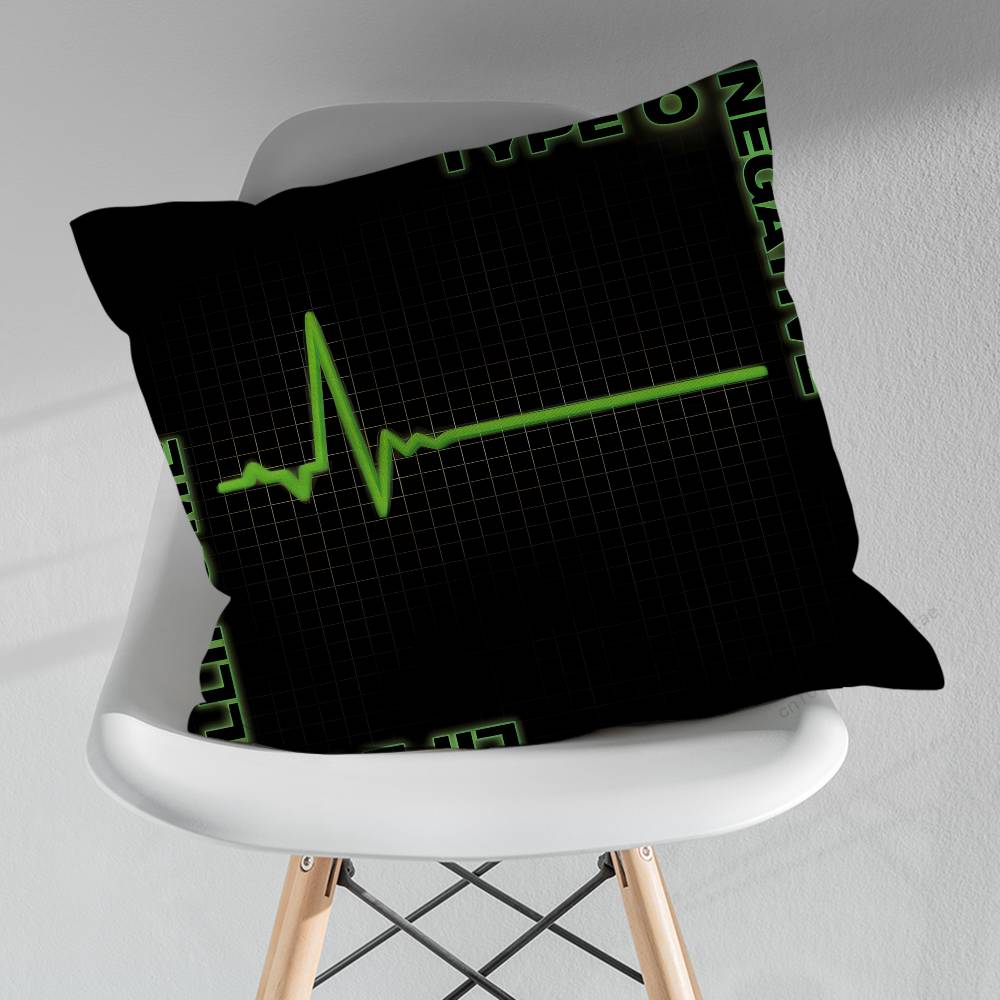 TType O NNegative Throw Pillow Case Living Room Sofa Cushion Cover For Home Bedroom Decoration Protector