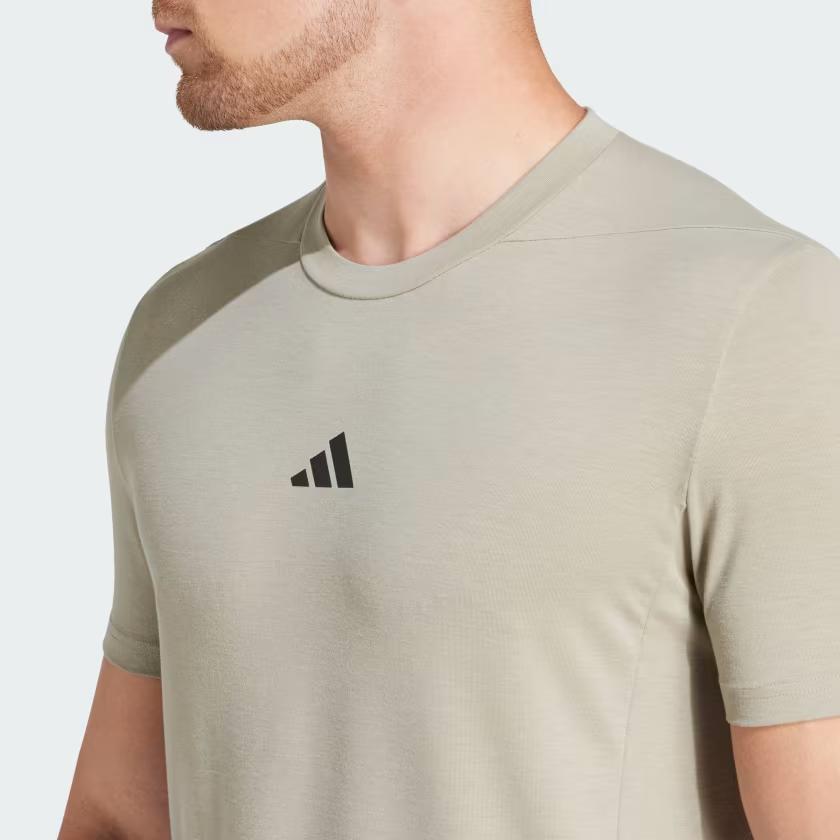 Adidas Designed for Training Workout Tee Silver Pebble Men Streetwear IS3817