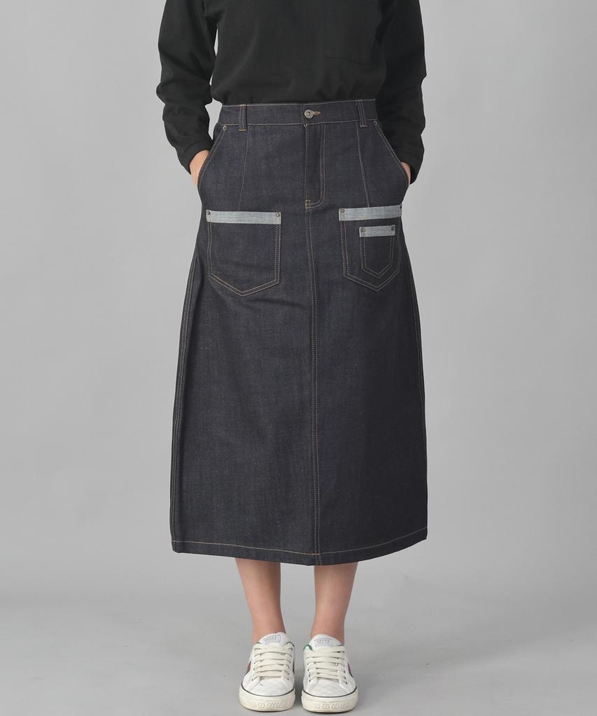 Seinteukeulu 7Pk Denim Long Skirt 7Pls-1308 Natural Indigo