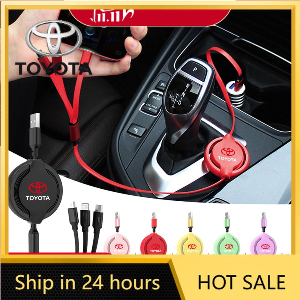 Toyota 2026 New Hub Caps Fast Charging Data Cable 3 In 1 Data Code Accessories Toyota Chr Rav4 Yaris Camry Car Sticker