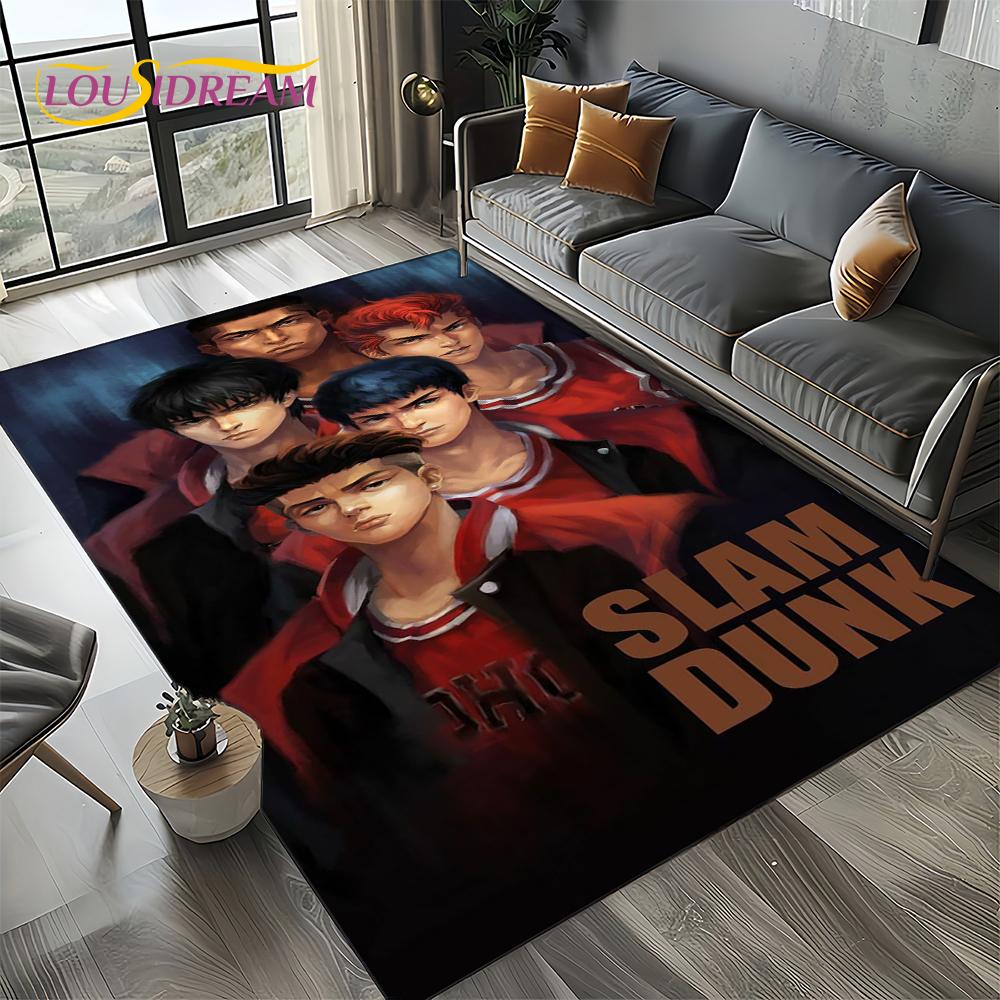 2025 New Cartoon Slam Dunk Anime Basketball Carpet Rug for Bedroom Living Room Home Sofa Decoration,kid Play Decor Floor Mat