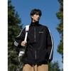 Unisex Amerykańska Kurtka Sportowa z Trzema Paskami, Color-Block, ze Stójką - Trendy Styl High Street Wiosna/Jesień 2025
