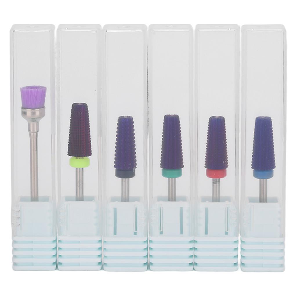 Nail Drill Bits Set Tungsten Steel Gel Polish Removal Dust Brush Nail Polishing Grinding Head
