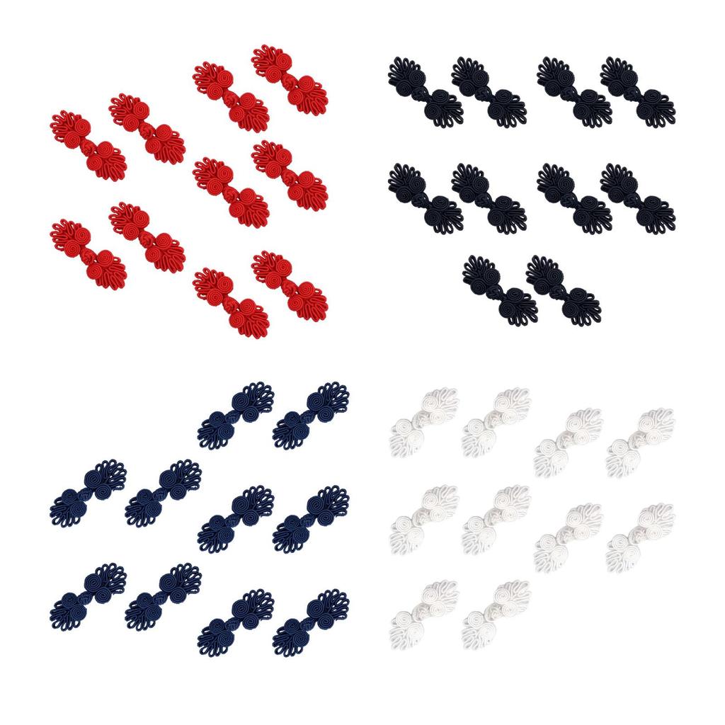 5Pcs Chinese Knot Frog Buttons Traditional Handcraft Chic Chinese Frog Closures for Hanfu Coats Cheongsam Stage Costume Cardigan