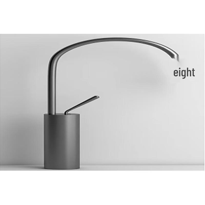 SBPG Stainless Steel High-Arc Single-Handle Basin Faucet