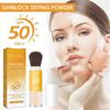 2X New Sunscreen Setting Powder, Spf 50 Pa++, Mineral Sunscreen Brush Powder, Oil Control Natural Matte Finish, Long Lasting Lightweight Breathable