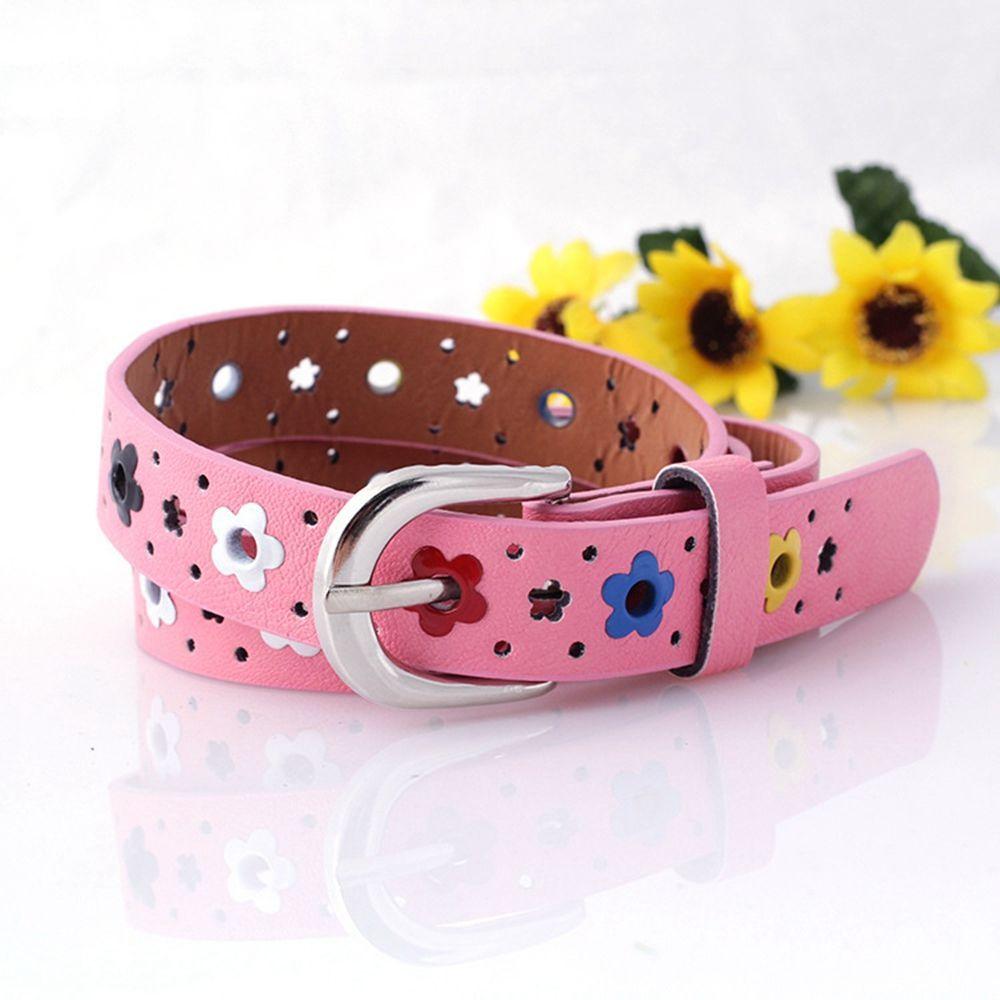 Gift Hollow Butterfly Flowers PU Leather Unisex Children Belt Adjustable Belts Waist Belt Waistband