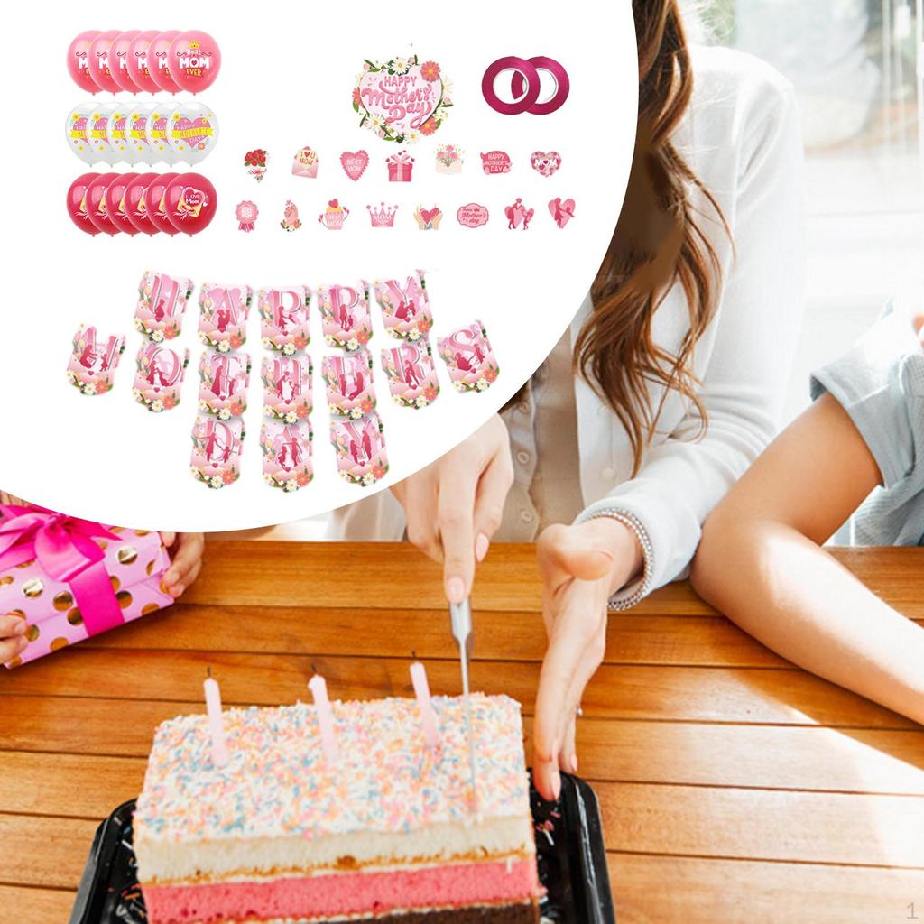 Party Supply Celebrations,Paper Latex Balloons,Happy Mother's Day Balloon Set for