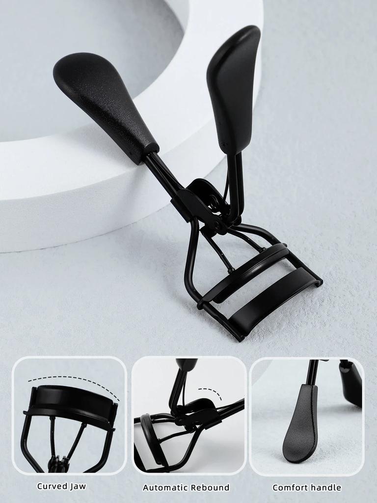 1 tragbarer Wimpernzange schwarz, Wimpernzange aus Edelstahl langanhaltende Formung, geeignet für weibliches Wimpernlifting, Augenwimpern