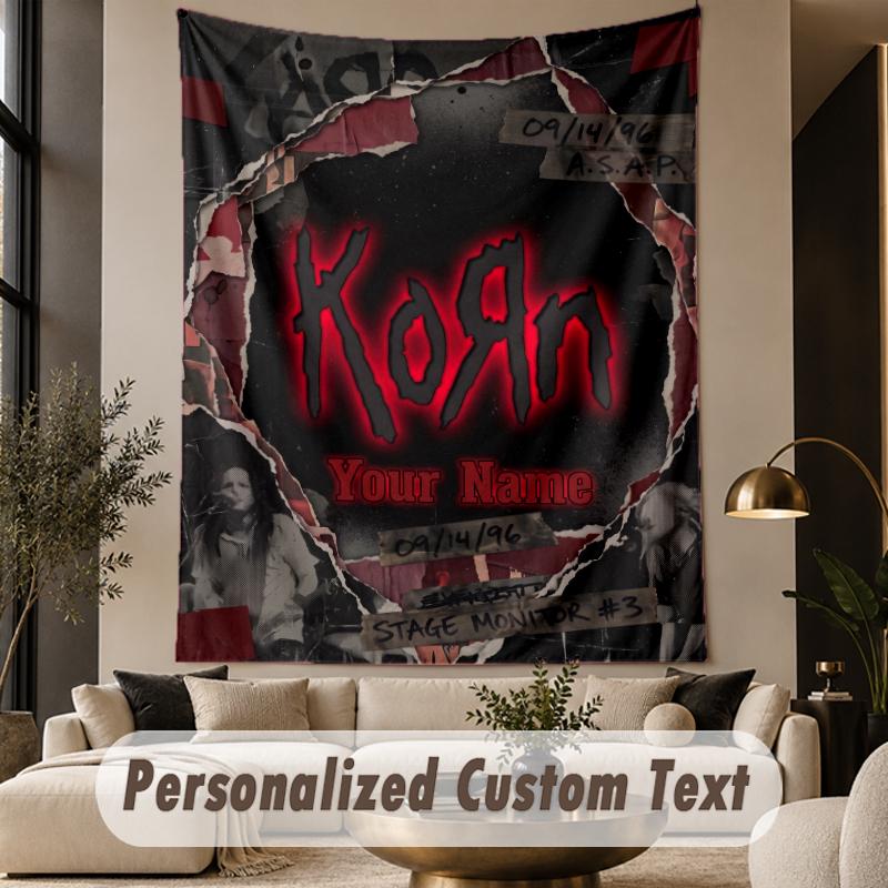 Custom Text Tapestry Korn Print Wall Tapestry Indoor Living Room Wall Decor