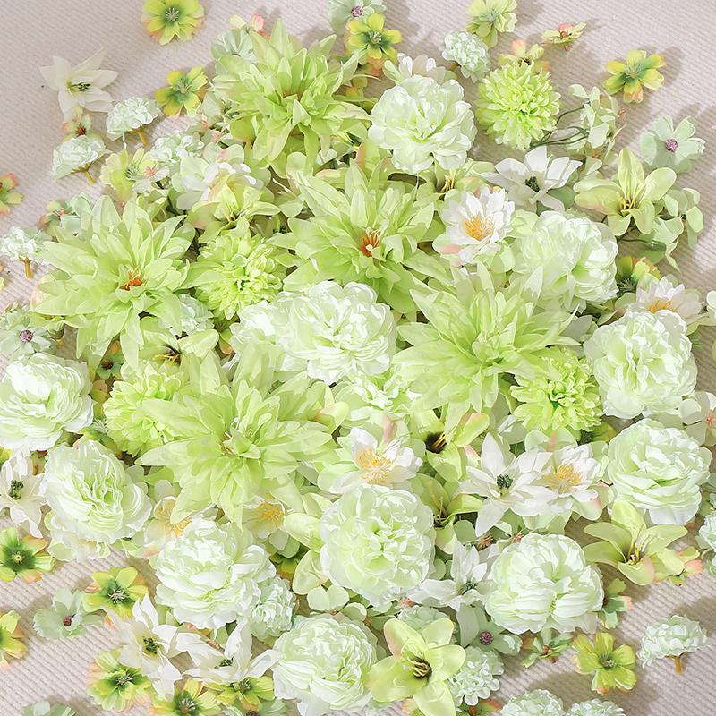 

20/50 шт. Смешанный зеленый Искусственная головка цветка для декора дома, комнаты, рукоделия, венка, свадьбы, рождественского украшения, Navidad 2026, подарки 20Pcs зелёный