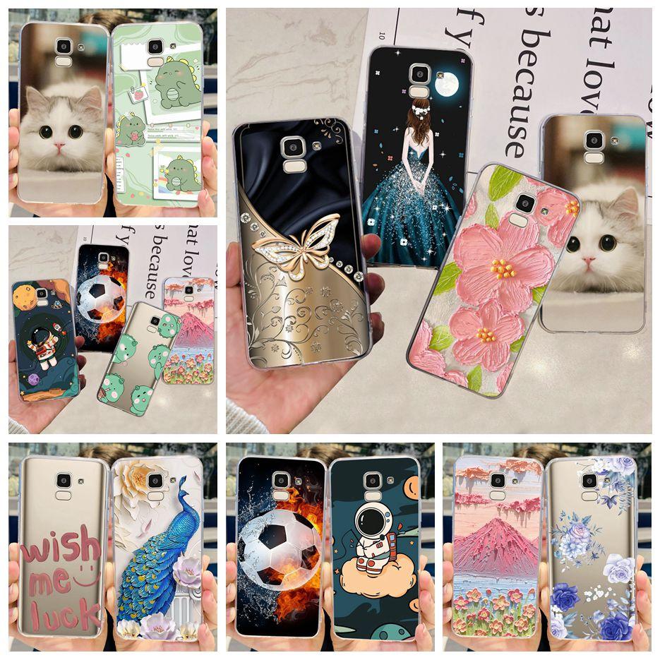 For Samsung Galaxy J6 2018 Case SM-J600F Stylish Painted Cover Clear Silicone Soft TPU Phone Case For Samsung J6 Plus J6+ Bumper
