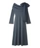 Ribbon Knit Dress SWNO245226GRNF One-shoulder