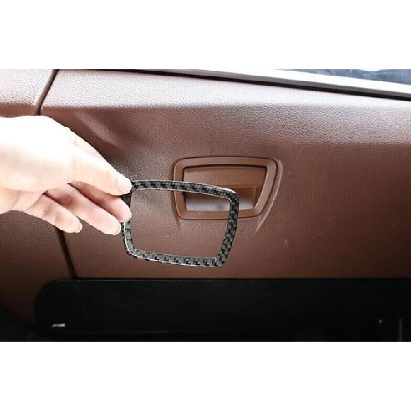 For BMW 5 Series 11-17 Real Carbon Fiber Co-Pilot Storage Box Handle Cover Trim