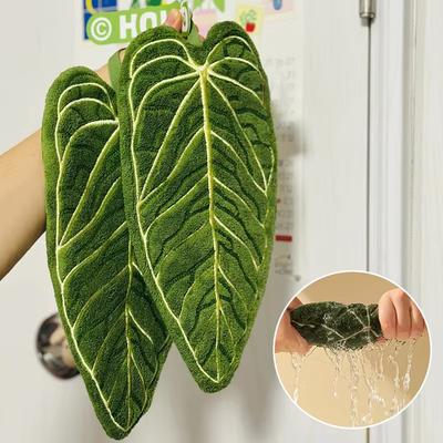 Bitki El Havlusu Temizlik Bezi Emici Mendil Asılı Kalınlaştırılmış Mutfak Havlusu Banyo Mutfak Aksesuarları