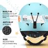 Odoland Ski Helmet with Snowboard Adjustable Impact Size Small Kids' Goggles, Helmet, Size, Anti-Fog, Resistant, Breathable, Cyan,