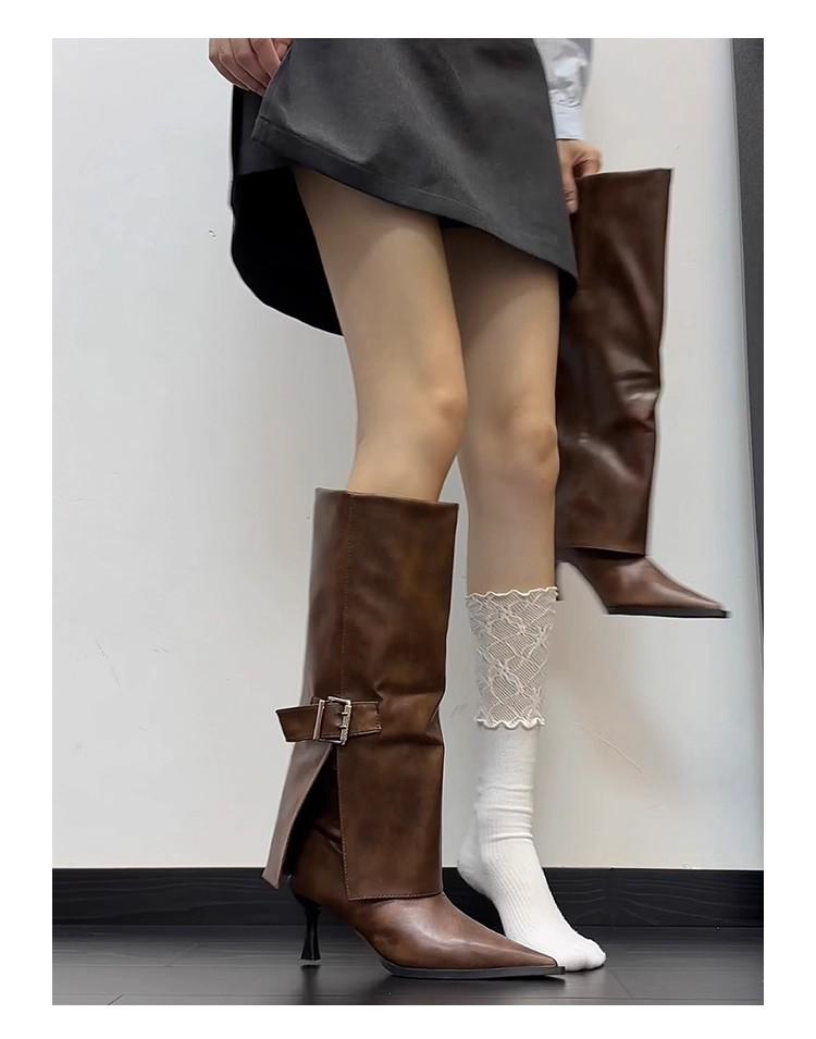 

Женские ботильоны на тонком остром каблуке 2025 новая универсальная модная обувь до колена женские ботинки в стиле spice girls облегающие рыцарские ботинки 40 коричневый