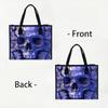 Cool Purple Skull Print Tote Bag Fashion Large Capacity Casual Daily Shoulder Handbag for Street Wear