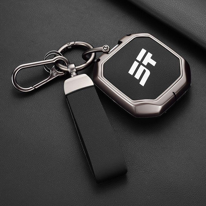 For JETOUR Traveler L T2 T1 PRO 2024 Car Keychain Key Fob Remote Cover Case Shell Zinc Alloy Ring Holder Buckle Car Accessories