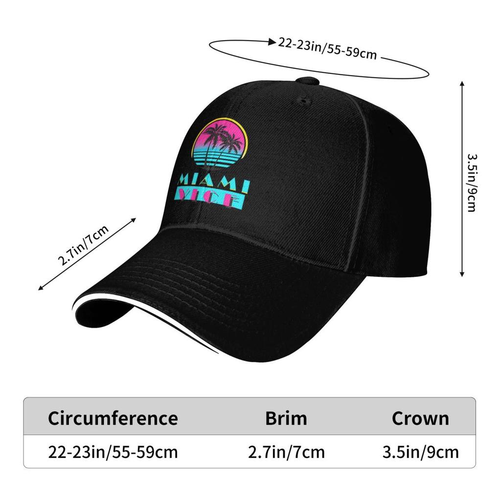Miami Vice Round Lightweight Hats Woman Hats For Men Baseball Cap Men